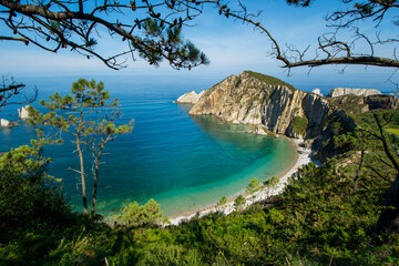 Silencio beach in Asturias, Cudillero, Cantabrian Sea, a unique and very beautiful beach.