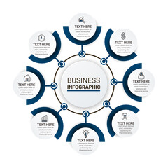 Vector idea infographic template for graphs, charts, diagrams. Business concept with numbers options, parts, steps, processes. Vector business template for presentation.