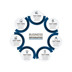 Vector idea infographic template for graphs, charts, diagrams. Business concept with numbers options, parts, steps, processes. Vector business template for presentation.