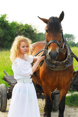 teenage girl with a horse