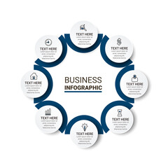 Fototapeta premium Vector idea infographic template for graphs, charts, diagrams. Business concept with numbers options, parts, steps, processes. Vector business template for presentation.