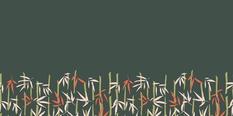 Bamboo Frame Border Seamless Pattern