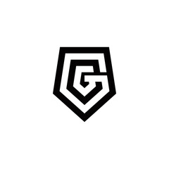 g gg initial logo design vector template