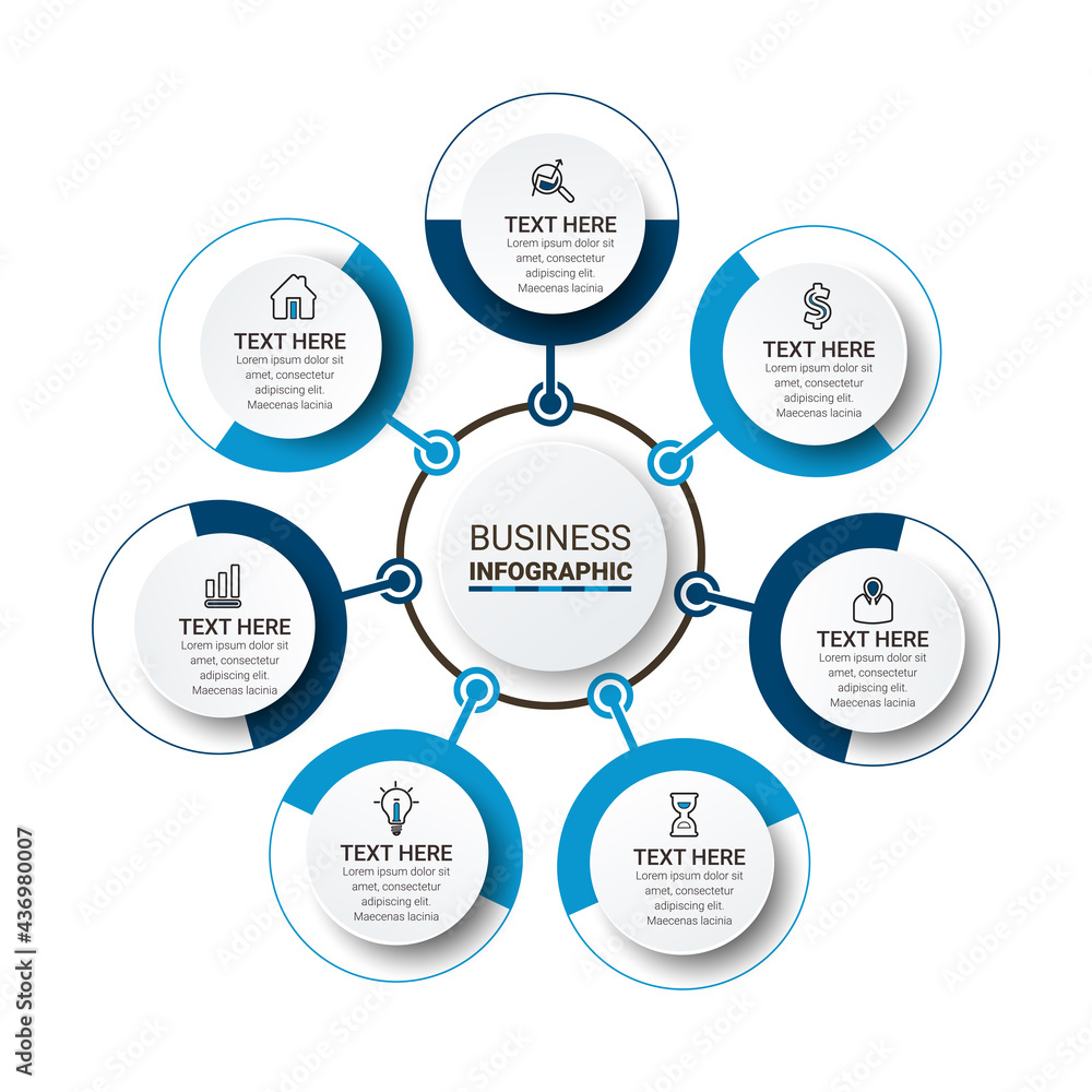 Aufkleber infographic icons designed for abstract background template. can be used for workflow layout, diagra