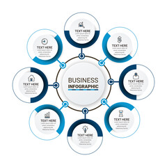 Infographics design vector and marketing icons can be used for workflow layout, diagram, annual report, web design. Business data visualization.
