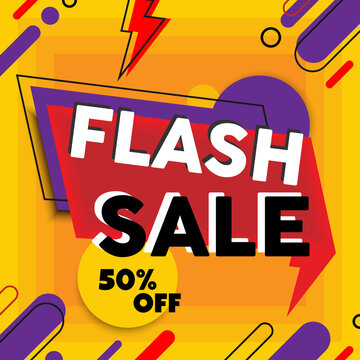 Flash sale discount banner template promotion