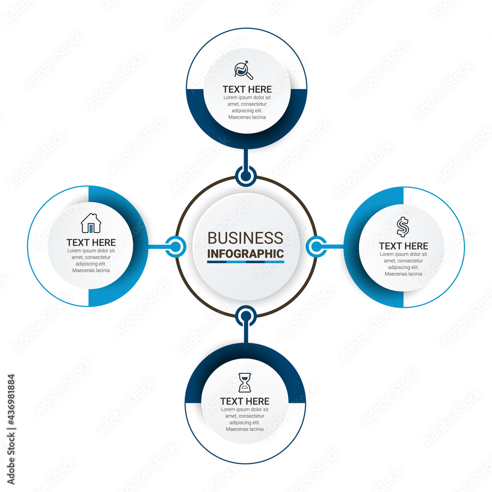 Poster infographic template design with icons and circles. abstract elements of graph, diagram with steps, 