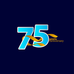 75 Years Anniversary Celebration Vector Template Design Illustration