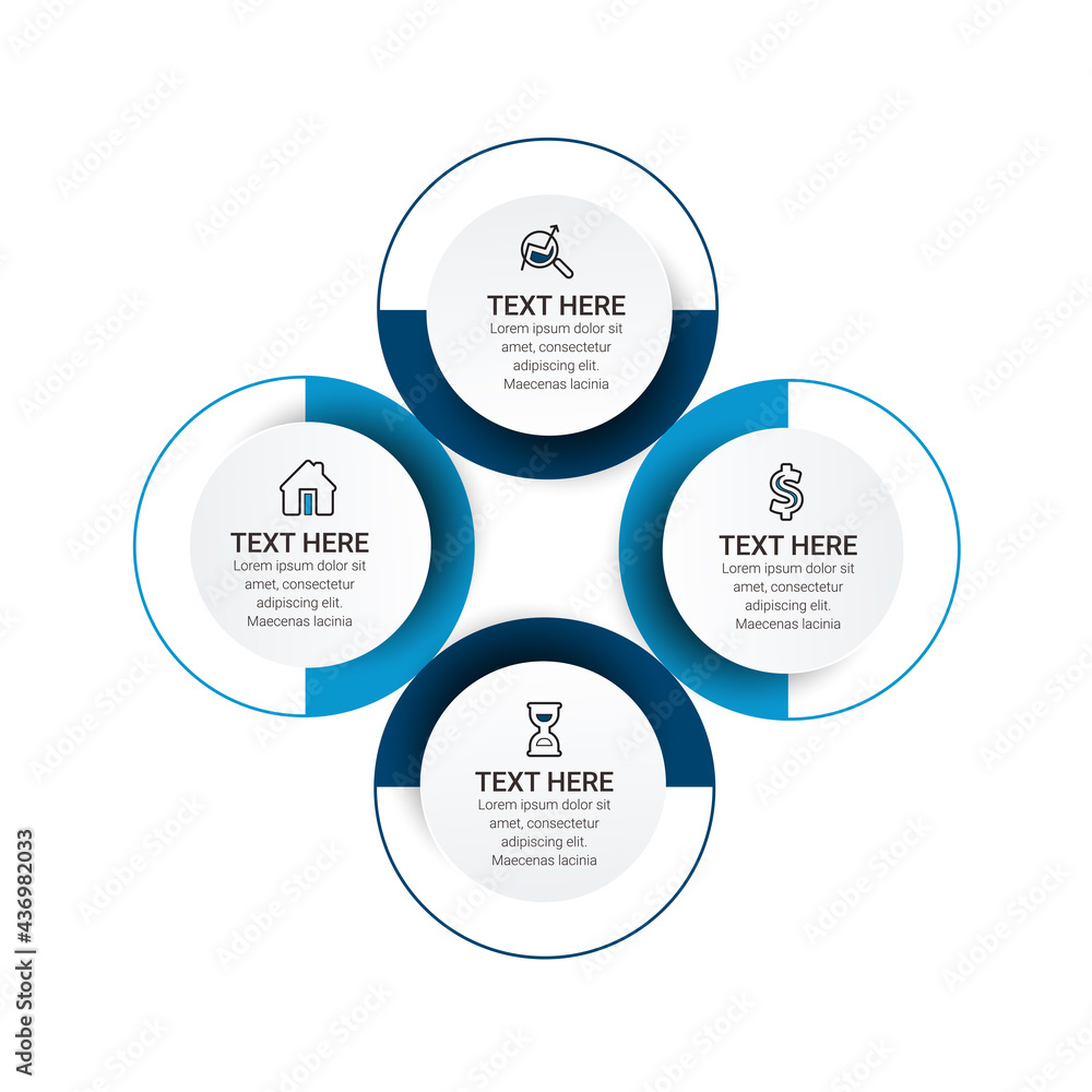Aufkleber infographic template design with icons and circles. abstract elements of graph, diagram with steps, 