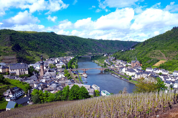 Fototapeta premium Blick auf Cochem an der Mosel von der Reichsburg Cochem