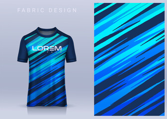 Naklejka na ściany i meble Fabric textile design for Sport t-shirt, Soccer jersey mockup for football club. uniform front view.