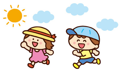 楽しそうに走る子どもたち