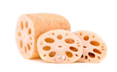 Lotus root isolated on white background