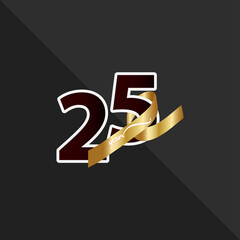 25 Years Anniversary Celebration Vector Template Design Illustration