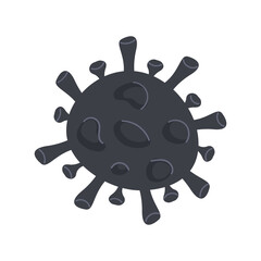 Black Mold Bacteria. Toxic mould stain in microscope. Black Fungus Outbreak in India. Mucormycosis disease. Vector icon in flat cartoon style isolated on white background.