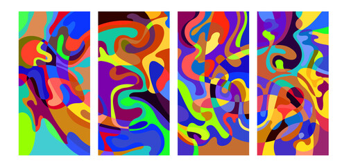 Vector colorful abstract psychedelic liquid and fluid background pattern