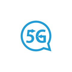 5G wireless internet wifi connection icon isolated on white background