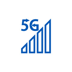 5G wireless internet wifi connection icon isolated on white background