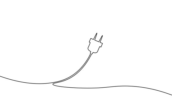 recommend clip art: Continuous line art plug energy power storage electric rechargeable supply. Charging smartphone battery icon symbol industry technology concept. Hand drawing sketch vector illustration