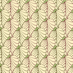 Autumn leaves vector seamless pattern.