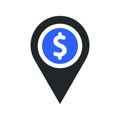 Bank location icon design vector