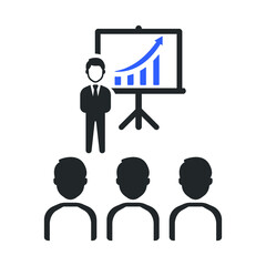 presentation, report analysis icon vector