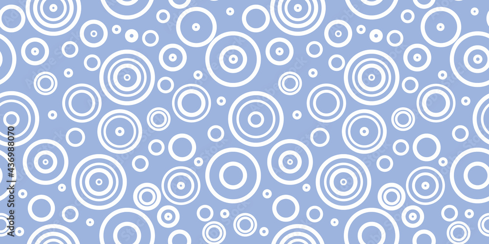 Poster Blue abstract circles, seamless repeat pattern background