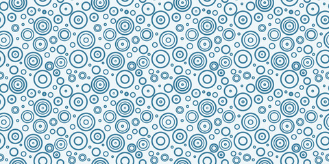 Blue and white circles seamless repeat pattern background