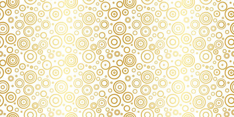 Gold and white circles seamless repeat pattern background