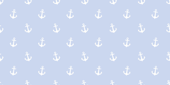 Blue anchor seamless repeat pattern background