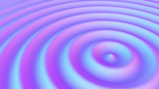 Water ripples and waves in liquid surface. 3D render illustration. 4K video.