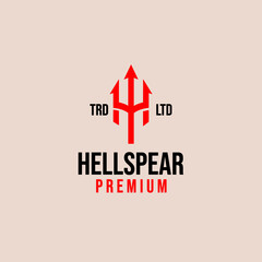 premium hell spear vector logo design
