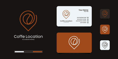 Coffee location logo design template