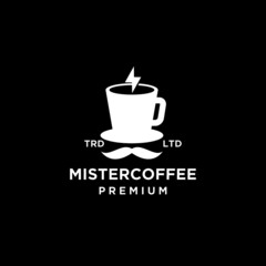 premium mister coffee vector logo design