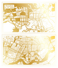 Shenyang and Shenzhen China City Map Set.