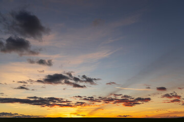 clouds at sunset in winter
