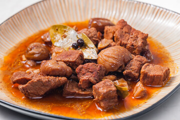 beef stew with onion and spices