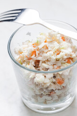 coleslaw salad served in glass