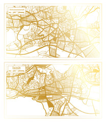 Izmit and Kahramanmarash Turkey City Map Set.