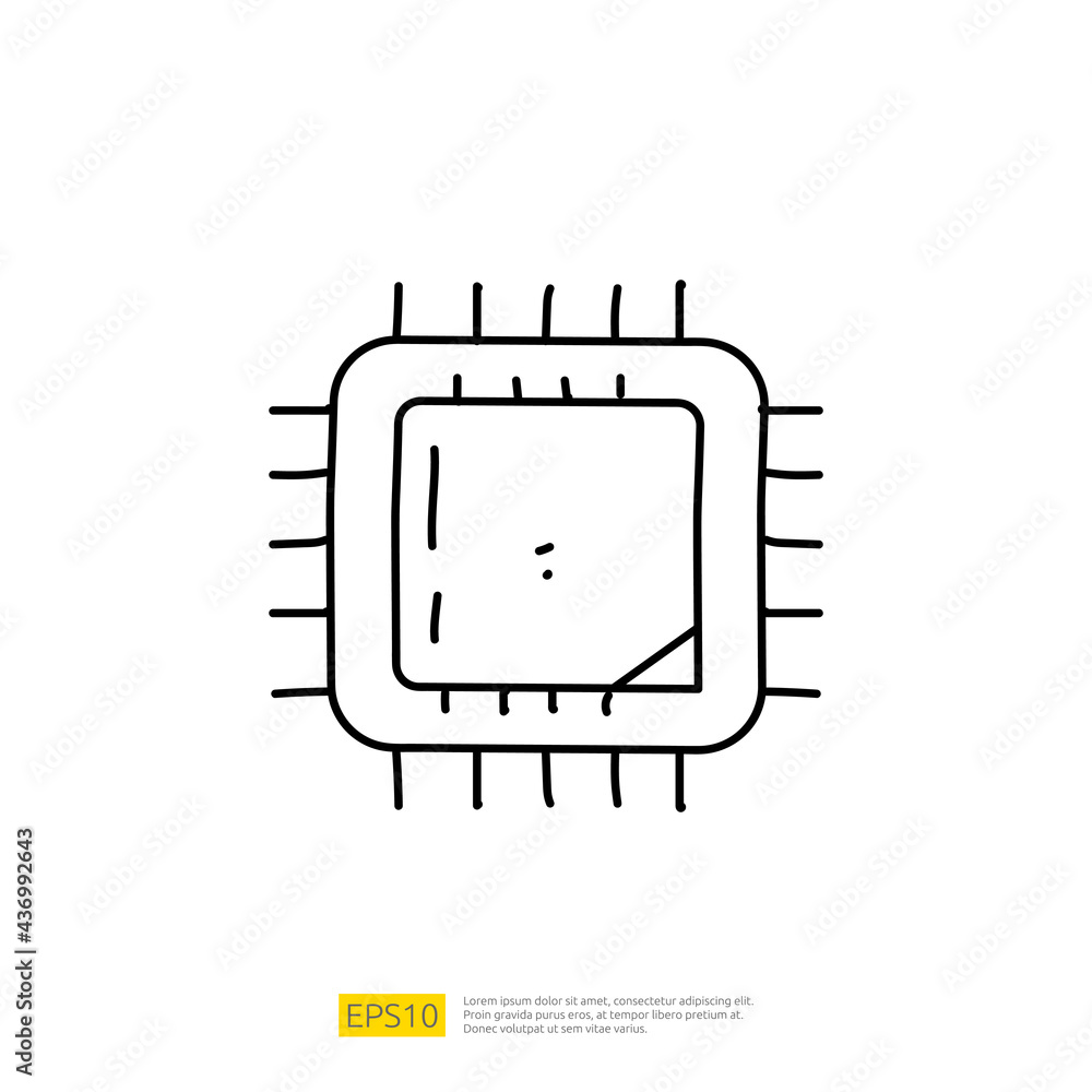 Poster artificial intelligence ai concept with chip circuit board structure for engineering, development, b