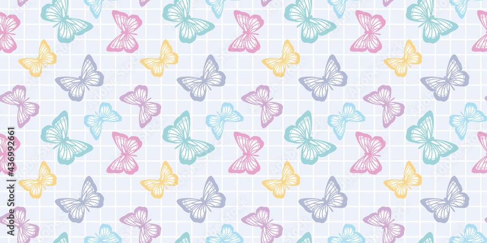Poster butterfly seamless repeat pattern design