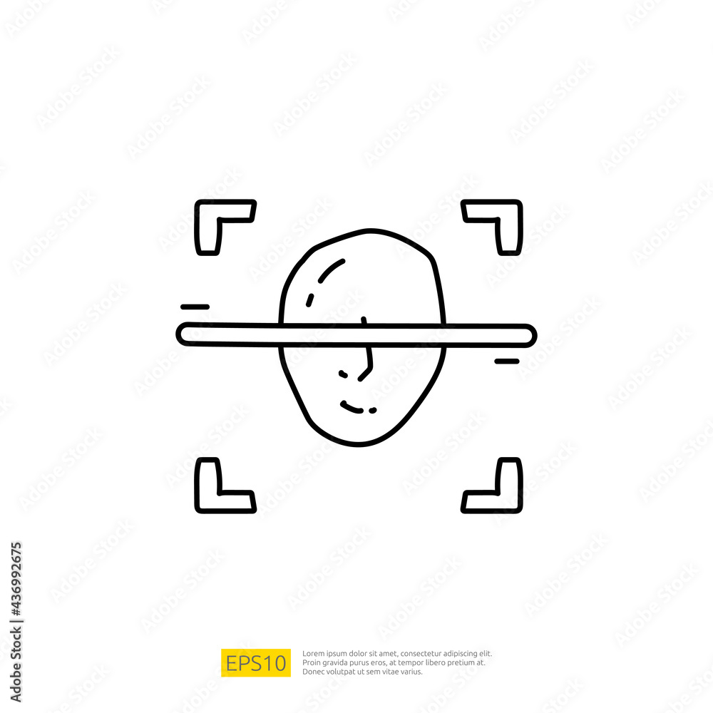 Poster artificial intelligence ai concept with face recognition for engineering, development, brainstorming