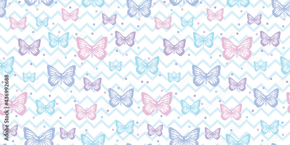 Poster butterfly seamless repeat pattern design