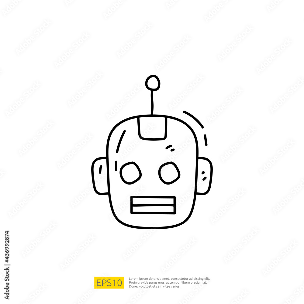 Aufkleber artificial intelligence ai concept with android robot head face for engineering, development, brains