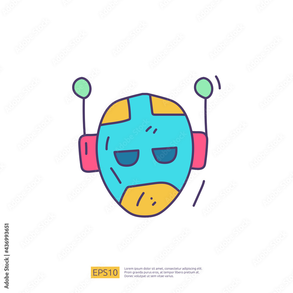 Aufkleber artificial intelligence ai concept with android robot head face for engineering, development, brains