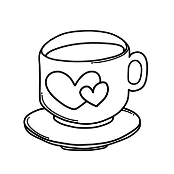 Cup of coffee Doodle vector icon. Drawing sketch illustration hand drawn cartoon line eps10 © veekicl