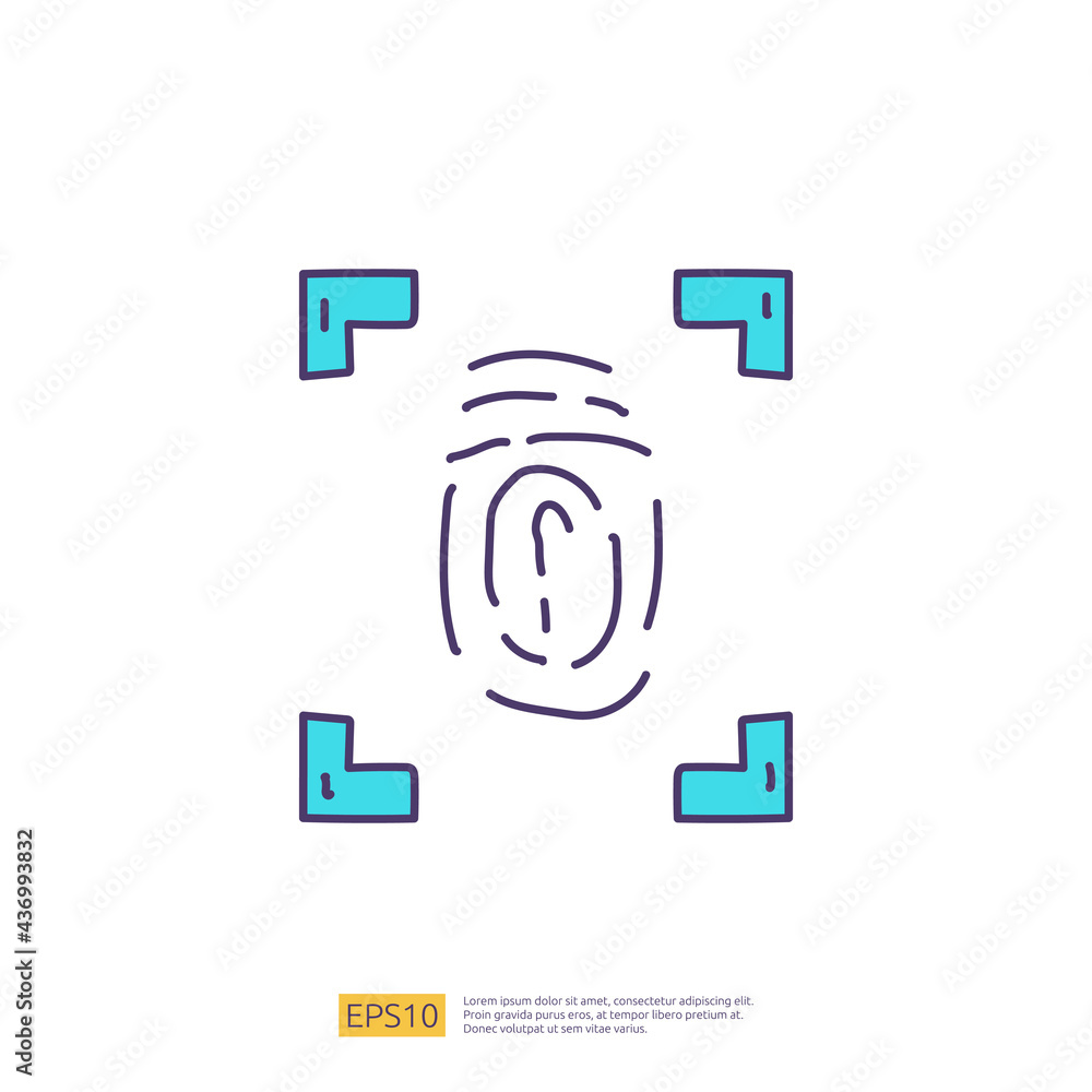 Poster artificial intelligence ai concept with finger print recognition for engineering, development, brain
