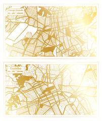 Curitiba and Campo Grande Brazil City Map Set.