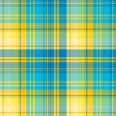 Seamless pattern in yellow and blue colors for plaid, fabric, textile, clothes, tablecloth and other things. Vector image.