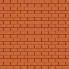 Brown brick wall background. Seamless repeating pattern. Vector illustration.